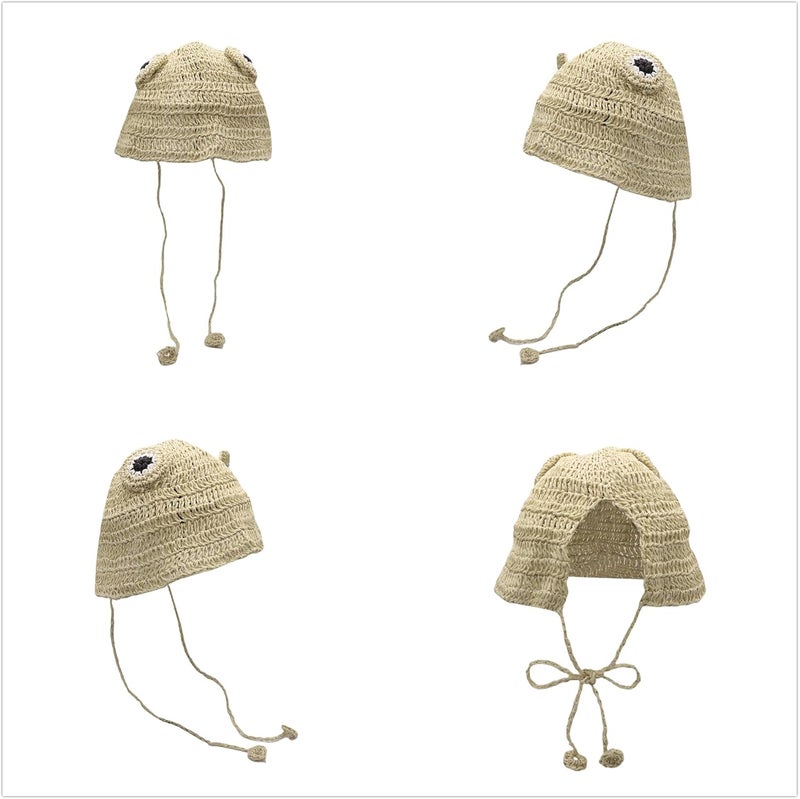 MINGSEECESS Kids Knitted Beanie Hat Cute Frog Cartoon Winter Warmer Cap with Big Eyes for Baby Boys Girls - Image 5